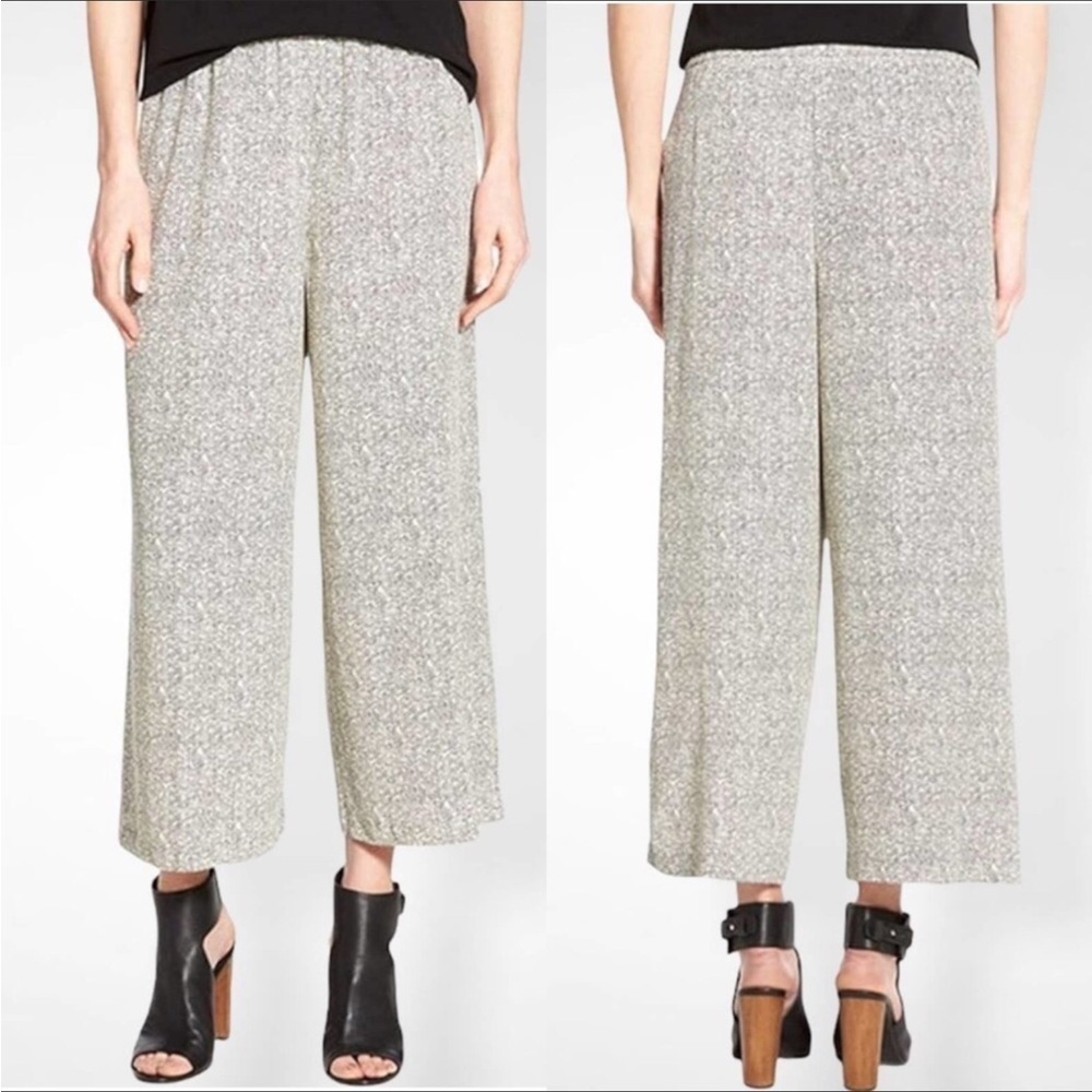 Eileen Fisher Broken Chevron Cropped Wide Leg pants Size Medium